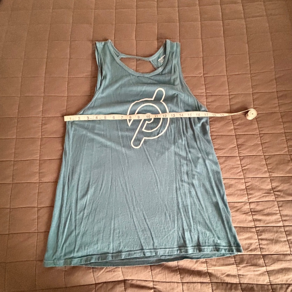 Teal Twist Back Peloton Tank Womens Large